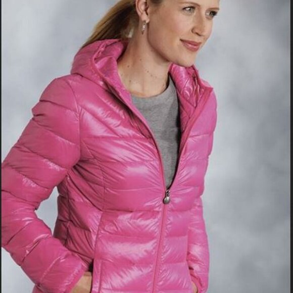 NWOT Uniqlo Packable ULTRA LIGHT DOWN Hooded PARKA in Hot Pink SOLDOUT ONLINE! - Picture 9 of 16